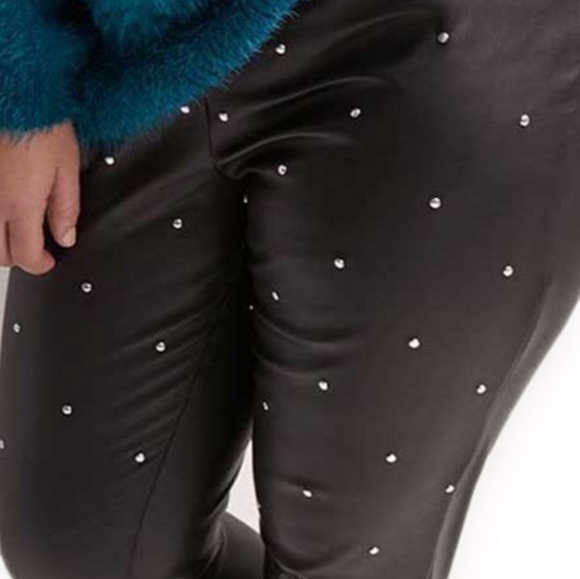 Michel Studio Faux Leather Studded Leggings - Picture 2 of 4